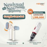 NEOZEN FLIP GARMENT STEAMER IVORY + NEOZEN MINI HANDY VACUUM CLEANER