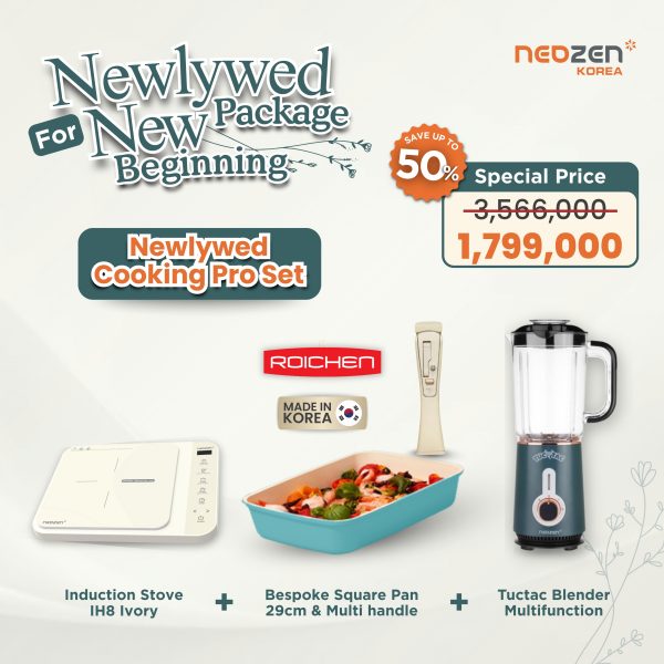 NEOZEN INDUCTION STOVE IVORY NZ-IH8 + TUCTAC URBAN GREEN + RCN BESPOKE RP 29CM + NEW HANDLE