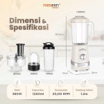 Neozen TucTac Pastel - Blender Multifungsi & Food Processor Low Watt Ivory - Image 2