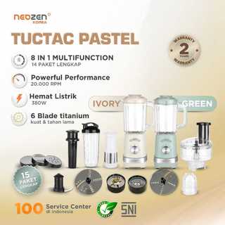 Neozen TucTac Pastel - Blender Multifungsi & Food Processor Low Watt Ivory